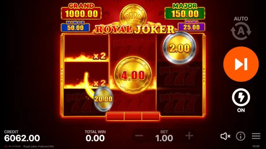 Royal Bonus verzamelt waarden van munten in Royal Joker